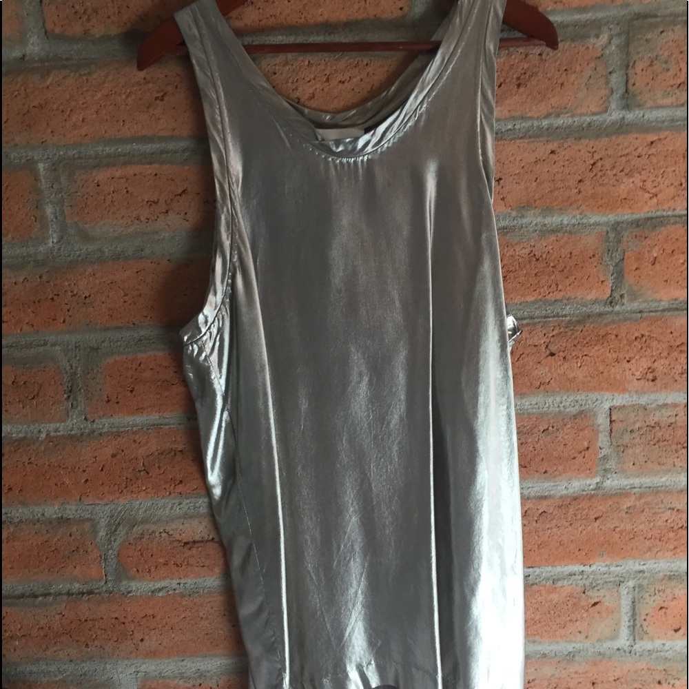 3.1 Philip Lim silver lame tank dress